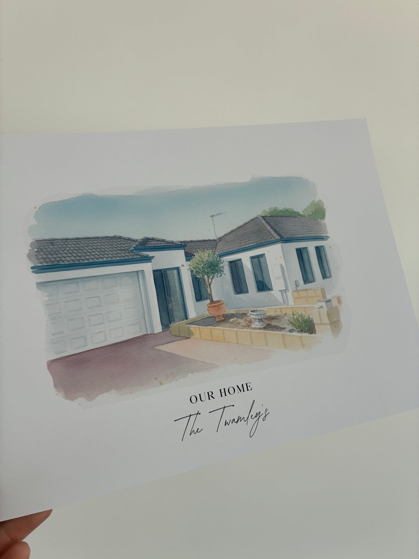 new home portrait, personalised home gift, photo of an illustrated house, gift for new home