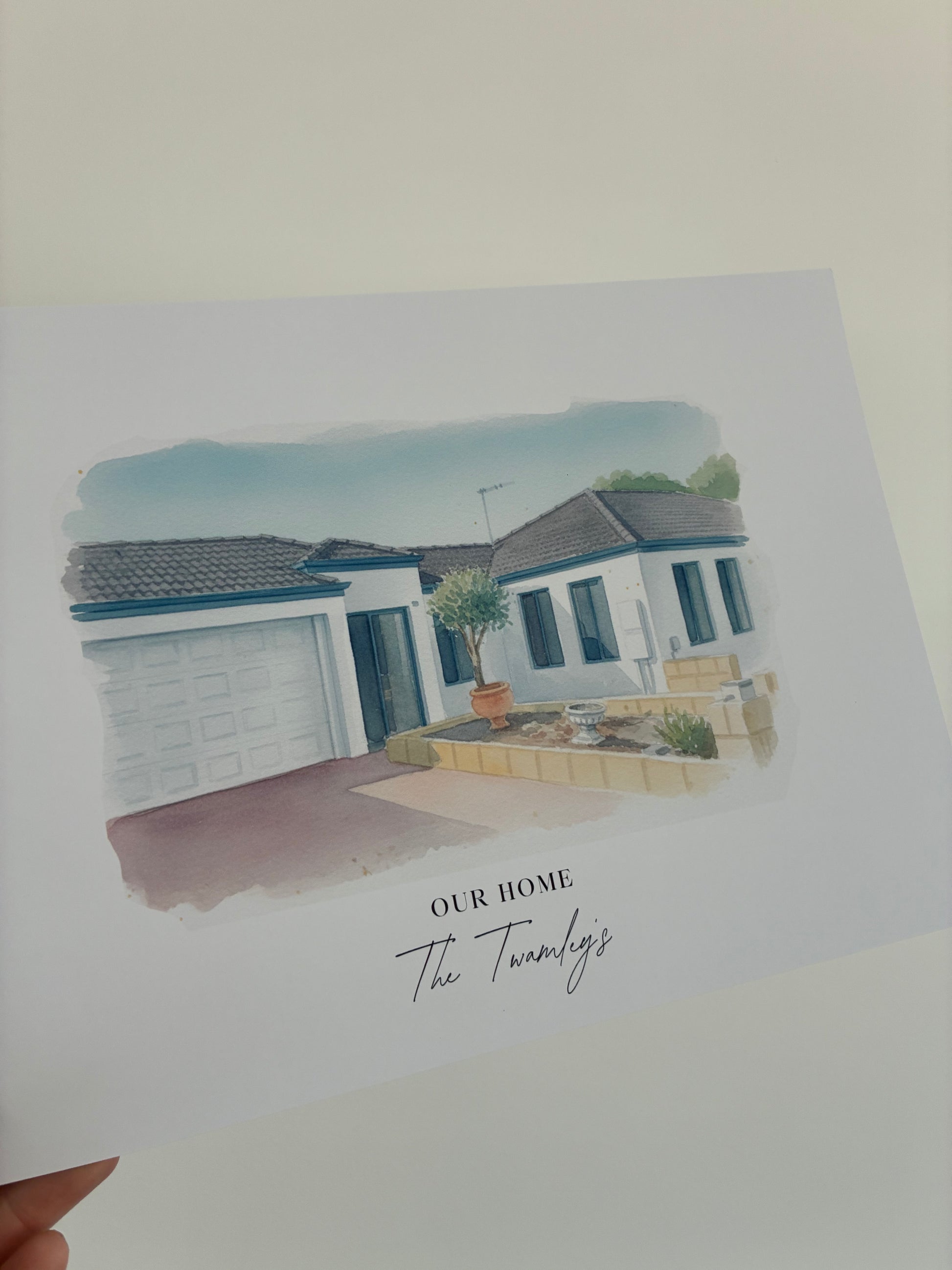 new home portrait, personalised home gift, photo of an illustrated house, gift for new home
